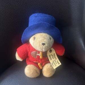Vintage Eden Toys Paddington Bear Plush with Red Coat and Blue Hat